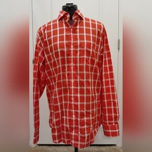 Men's Bugatchi Classic Fit Red & White Button Down
